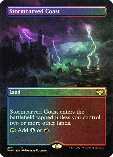 FOIL BORDERLESS Stormcarved Coast ~ Crimson Vow [ Excellent ] [ Magic MTG ]