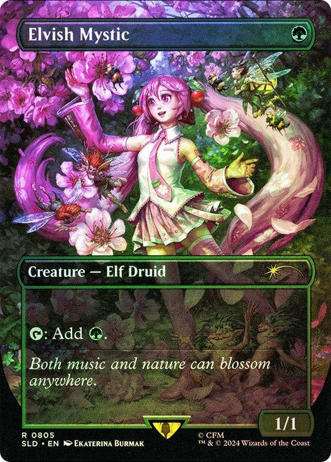 FOIL Elvish Mystic ~ Secret Lair: Hatsune Miku [ NearMint ] [ Magic MTG ]