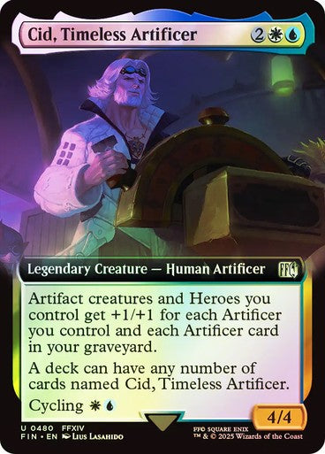 FOIL BORDERLESS Cid, Timeless Artificer #480 ~ Final Fantasy [ NM ] [ MTG ]