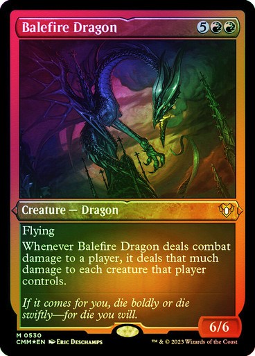 FOIL ETCHED Balefire Dragon ~ Commander Masters [ Excellent ] [ Magic MTG ]