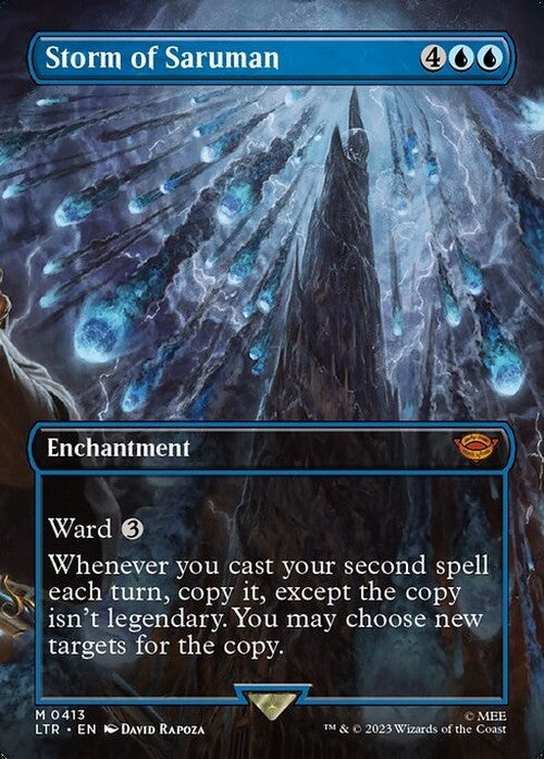 BORDERLESS Storm of Saruman ~ The Lord of the Rings [ NM ] [ Magic MTG ]