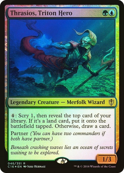 FOIL Thrasios, Triton Hero ~ Commander 2016 [ NearMint ] [ Magic MTG ]