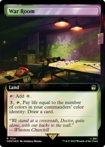 FOIL SURGE BORDERLESS War Room ~ Commander: Doctor Who [ NM ] [ Magic MTG ]