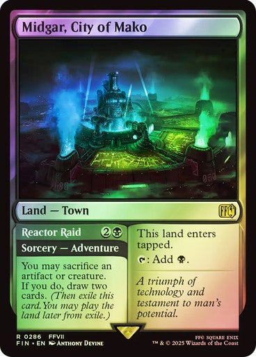 FOIL Midgar, City of Mako / Reactor Raid ~ Final Fantasy [ NM ] [ Magic MTG ]