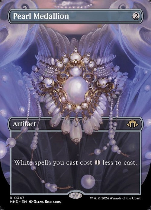 BORDERLESS Pearl Medallion ~ Modern Horizons 3 [ NearMint ] [ Magic MTG ]