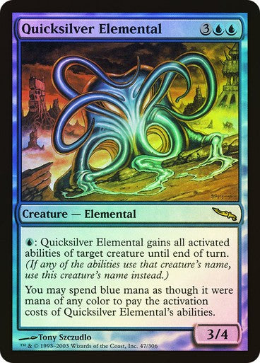 FOIL Quicksilver Elemental ~ Mirrodin [ Excellent ] [ Magic MTG ]