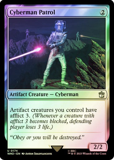 FOIL Cyberman Patrol ~ Commander: Doctor Who [ NM ] [ Magic MTG ]