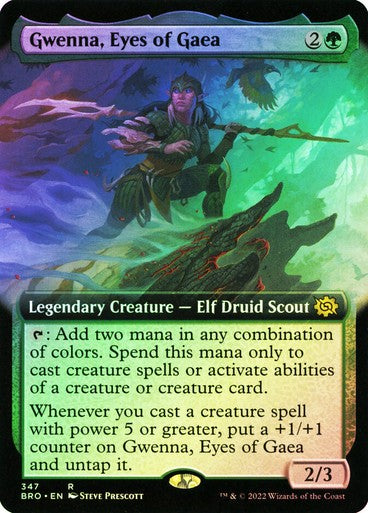 FOIL BORDERLESS Gwenna, Eyes of Gaea ~ The Brothers' War [ NM ] [ Magic MTG ]