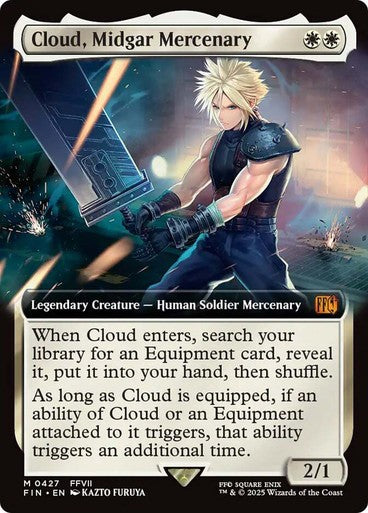 BORDERLESS Cloud, Midgar Mercenary ~ Final Fantasy [ NM ] [ Magic MTG ]