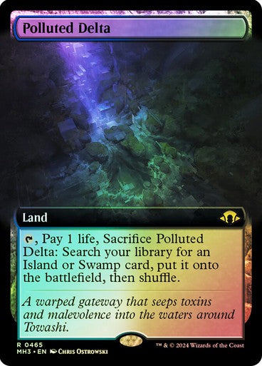 FOIL BORDERLESS Polluted Delta ~ Modern Horizons 3 [ NearMint ] [ Magic MTG ]