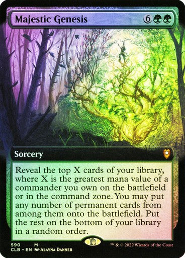 FOIL BORDERLESS Majestic Genesis ~ Commander Legends 2 [ NM ] [ Magic MTG ]