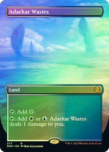 FOIL BORDERLESS Adarkar Wastes ~ Dominaria United [ NearMint ] [ Magic MTG ]