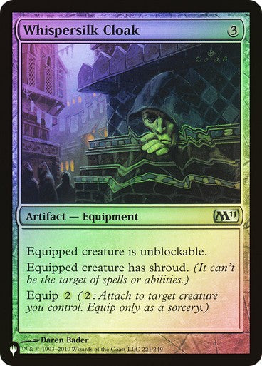 FOIL Whispersilk Cloak ~ The List [ NearMint ] [ Magic MTG ]