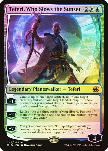 FOIL Teferi, Who Slows the Sunset ~ Midnight Hunt [ NearMint ] [ Magic MTG ]