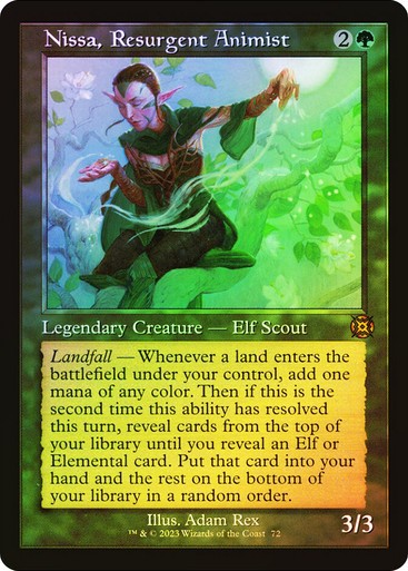 FOIL RETRO Nissa, Resurgent Animist ~ March of the Machine: Aftermath [ PLAYED ]