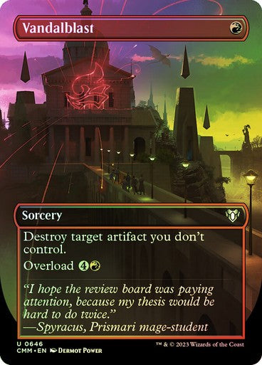 FOIL BORDERLESS Vandalblast ~ Commander Masters [ NearMint ] [ Magic MTG ]