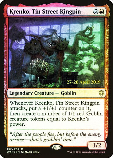FOIL Krenko, Tin Street Kingpin ~ Prerelease War of the Spark [ NM ] [  MTG ]