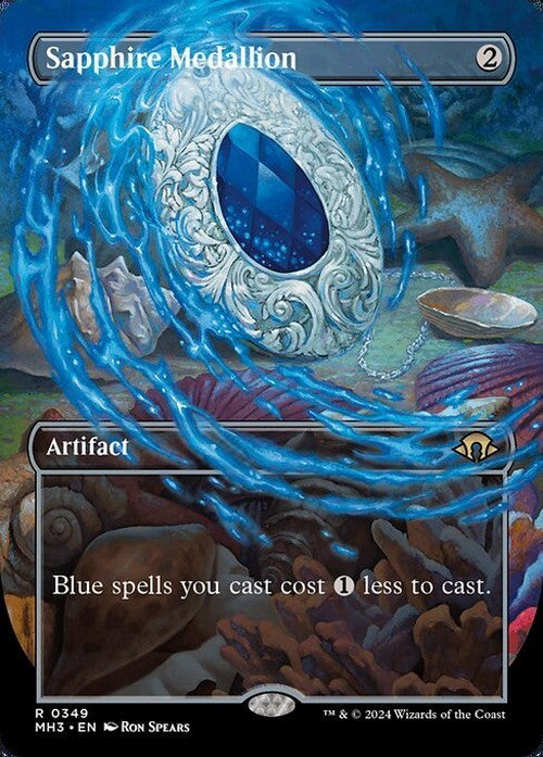 BORDERLESS Sapphire Medallion ~ Modern Horizons 3 [ NearMint ] [ Magic MTG ]