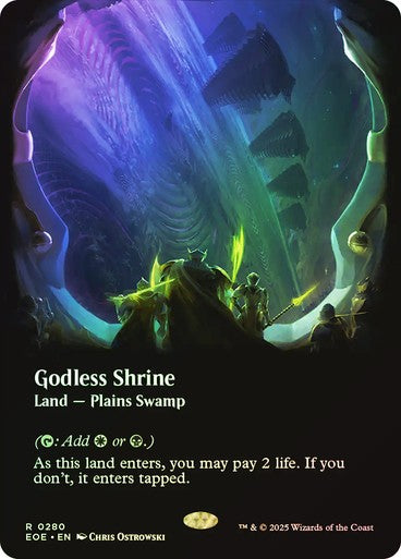 FOIL BORDERLESS Godless Shrine ~ Edge of Eternities [ NearMint ] [ Magic MTG ]