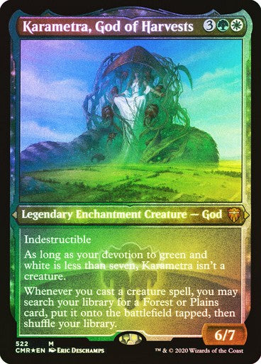 FOIL ETCHED Karametra, God of Harvests ~ Commander Masters [ NM ] [ Magic MTG ]
