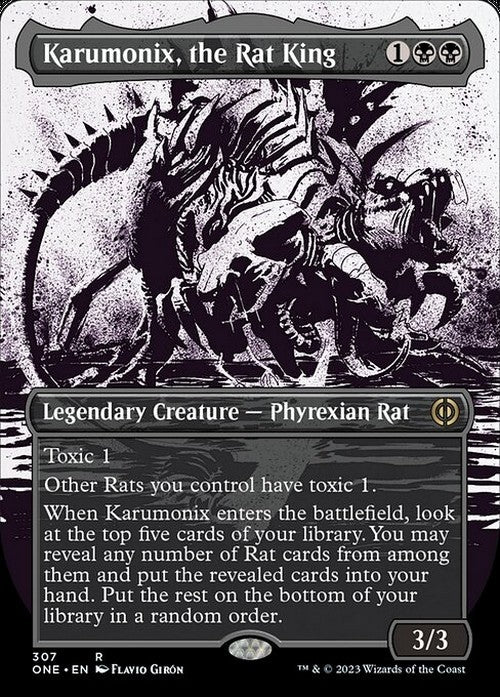 BORDERLESS Karumonix, the Rat King ~ Phyrexia: All Will Be One [ NM ] [ MTG ]