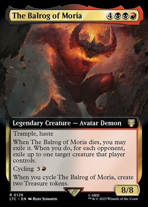 BORDERLESS The Balrog of Moria ~ Commander: The Lord of the Rings [ NM ] [ MTG ]