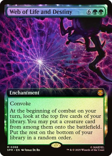 FOIL BORDERLESS Web of Life and Destiny ~ Spider-Man [ NM ] [ Magic MTG ]