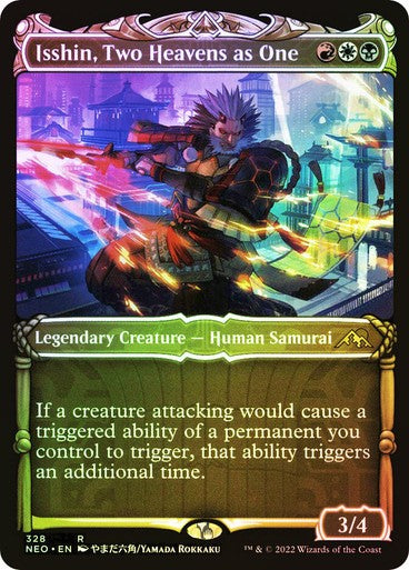 FOIL SHOWCASE Isshin, Two Heavens as One ~ Kamigawa: Neon Dynasty [ NM ] [ MTG ]