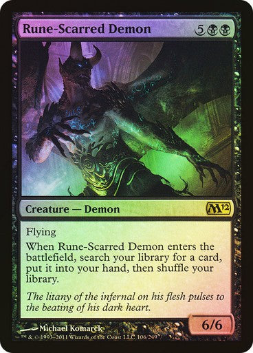FOIL Rune-Scarred Demon ~ Magic 2012 [ Excellent ] [ Magic MTG ]