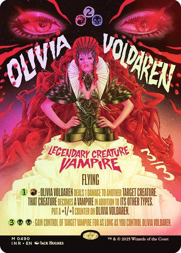 FOIL BORDERLESS Olivia Voldaren ~ Innistrad Remastered [ NM ] [ Magic MTG ]