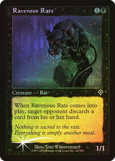FOIL Ravenous Rats ~ Invasion [ PLAYED ] [ Magic MTG ]