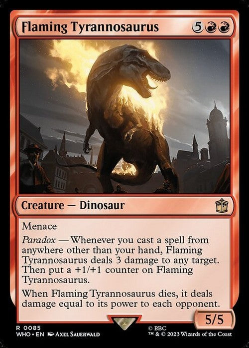 Flaming Tyrannosaurus ~ Commander: Doctor Who [ NearMint ] [ Magic MTG ]