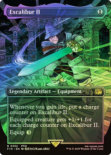 FOIL BORDERLESS Excalibur II ~ Final Fantasy [ NM ] [ Magic MTG ]