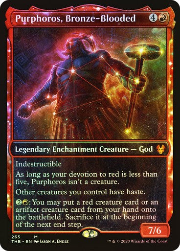 FOIL SHOWCASE Purphoros, Bronze-Blooded ~ Theros Beyond Death [ NM ] [ MTG ]