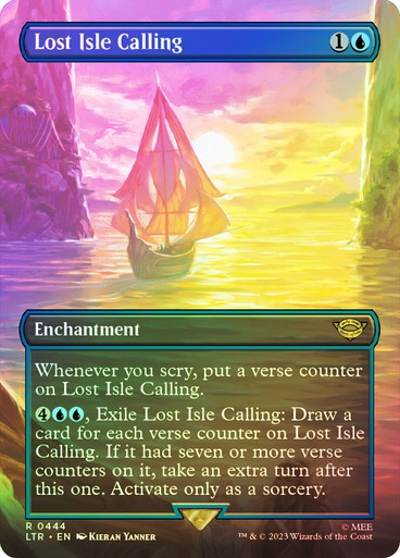 FOIL BORDERLESS Lost Isle Calling ~ Commander: The Lord of the Rings [ NM ]
