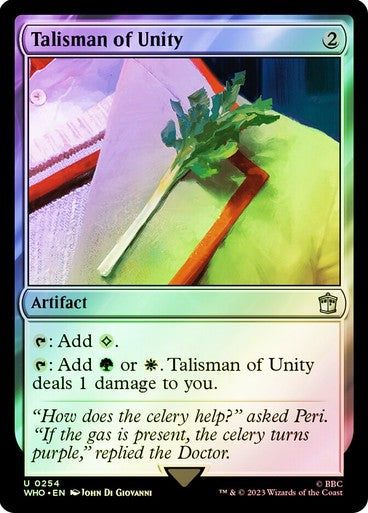 FOIL Talisman of Unity ~ Commander: Doctor Who [ NearMint ] [ Magic MTG ] - London Magic Traders Ltd