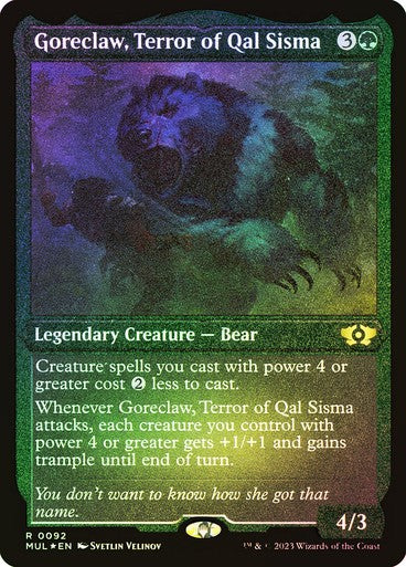 FOIL ETCHED Goreclaw, Terror of Qal Sisma ~ Multiverse Legends [ NM ] [ MTG ]