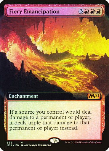 FOIL BORDERLESS Fiery Emancipation ~ Core 2021 [ NearMint ] [ Magic MTG ]