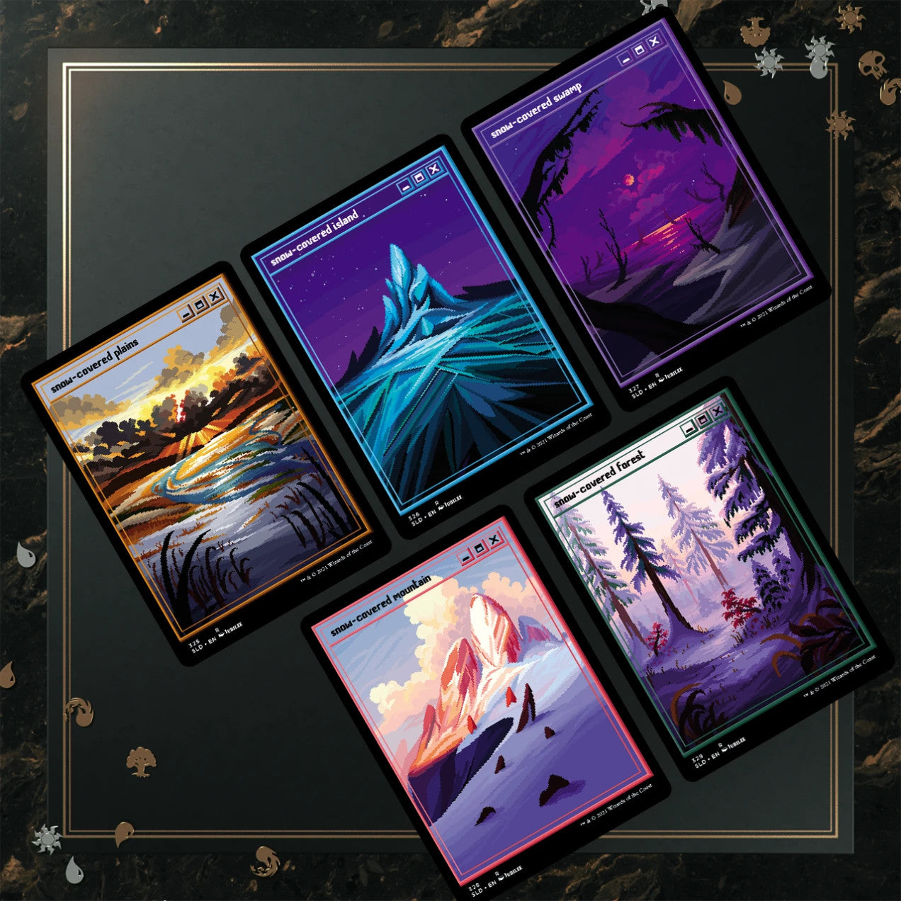 FULL SET (no Box) ~ Secret Lair: PixelSnowLands.jpg [ MINT ] [ Magic MTG ]