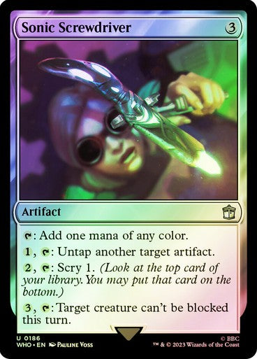 FOIL Sonic Screwdriver #186 ~ Commander: Doctor Who [ NearMint ] [ Magic MTG ]