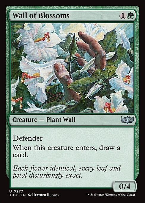 Wall of Blossoms ~ Commander: Tarkir: Dragonstorm [ NM ] [ Magic MTG ]