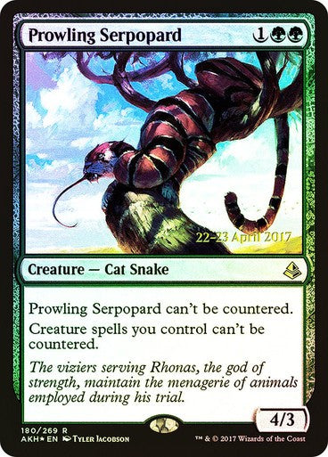 FOIL Prowling Serpopard ~ Prerelease Amonkhet [ Excellent ] [ Magic MTG ]