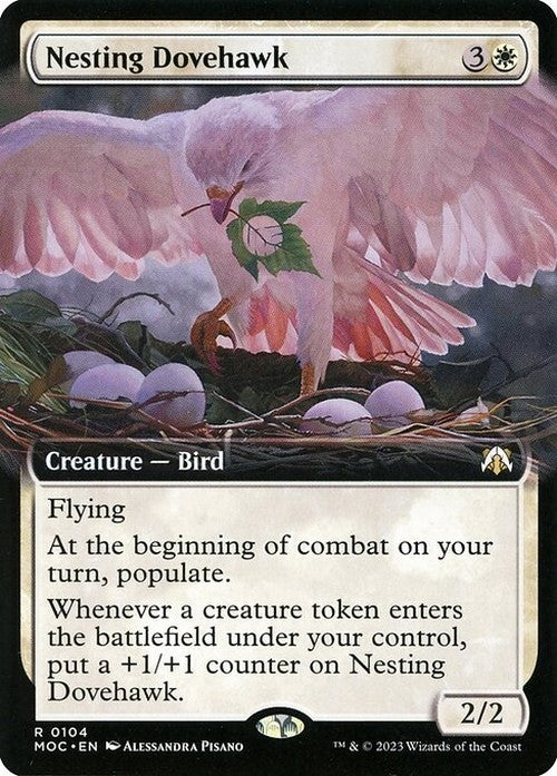 BORDERLESS Nesting Dovehawk ~ Commander: March of the Machine [ NM ] [ MTG ]
