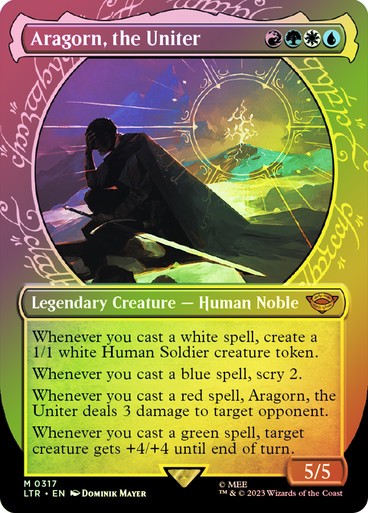 FOIL SHOWCASE Aragorn, the Uniter ~ The Lord of the Rings [ NM ] [ Magic MTG ]