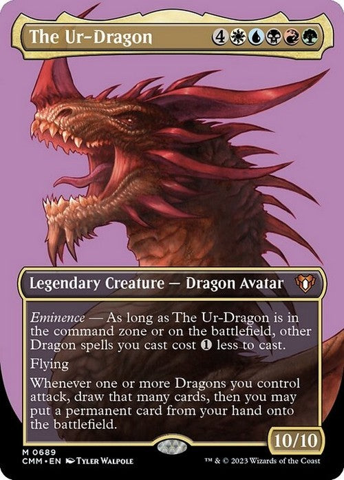 BORDERLESS The Ur-Dragon ~ Commander Masters [ NM ] [ Magic MTG ]