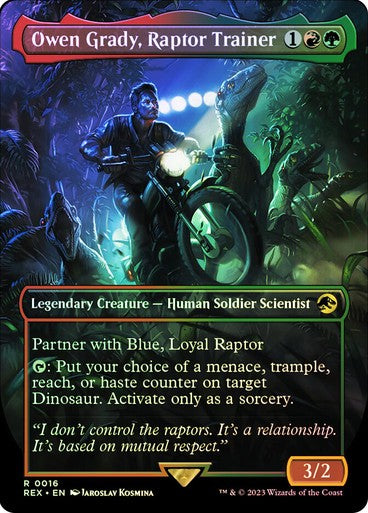 FOIL Owen Grady, Raptor Trainer ~ Universes Beyond: Jurassic World [ NM ]