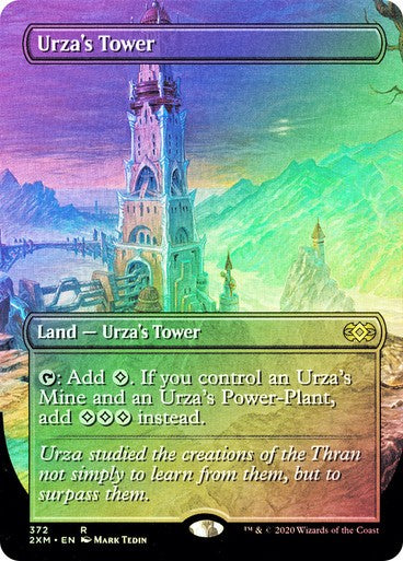 FOIL BORDERLESS Urza's Tower ~ Double Masters [ MINT ] [ Magic MTG ]