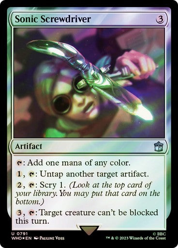 FOIL SURGE Sonic Screwdriver #791 ~ Commander: Doctor Who [ NM ] [ Magic MTG ]