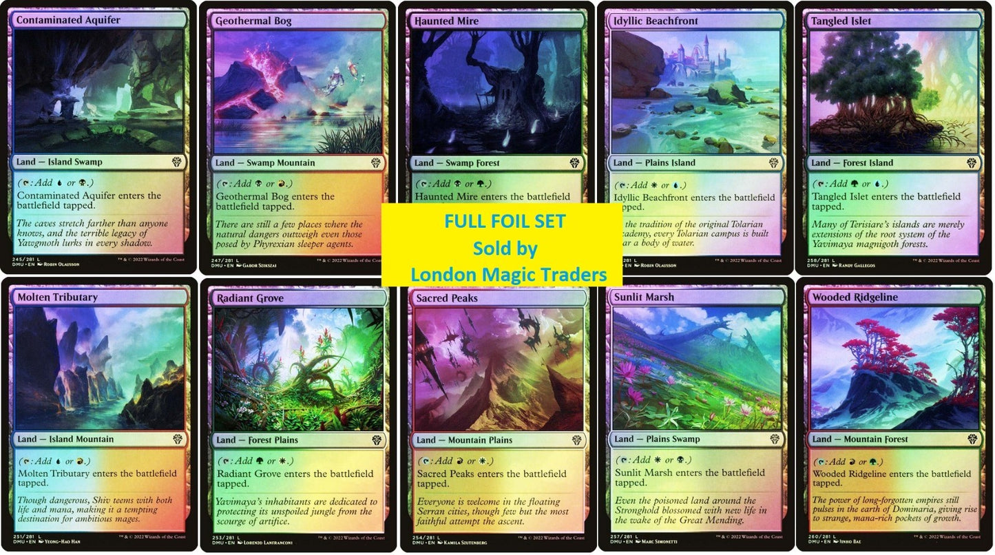 10 x FOIL Dominaria United Dual Lands ( Full Set = 1 of each ) [ NM ] [ MTG ]