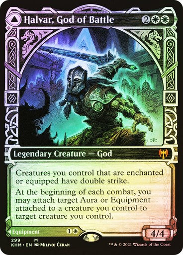 FOIL SHOWCASE Halvar, God of Battle ~ Kaldheim [ NearMint ] [ Magic MTG ]